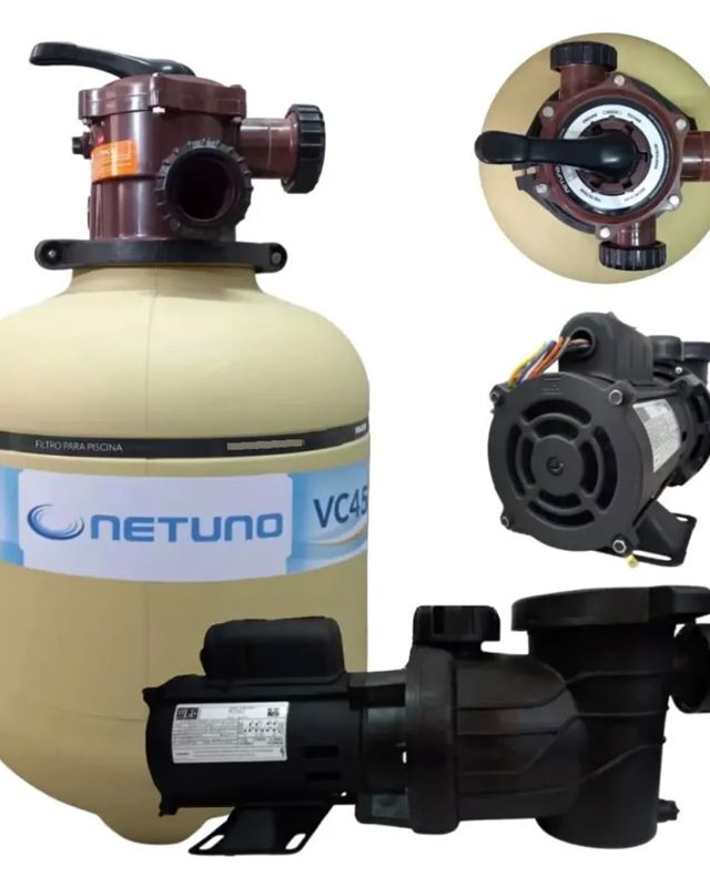 Filtro e motobomba Netuno para piscina